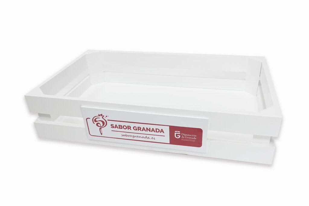 Imagen de Caja para recuerdos o fruta. Estas han sido realizadas para Sabor Granada de la Diputación de Granada